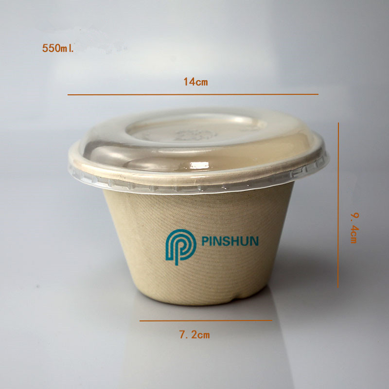550ml biodegradable disposable round plate food box