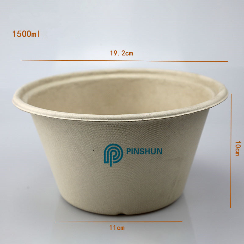 1500ml biodegradable disposable round plate food box