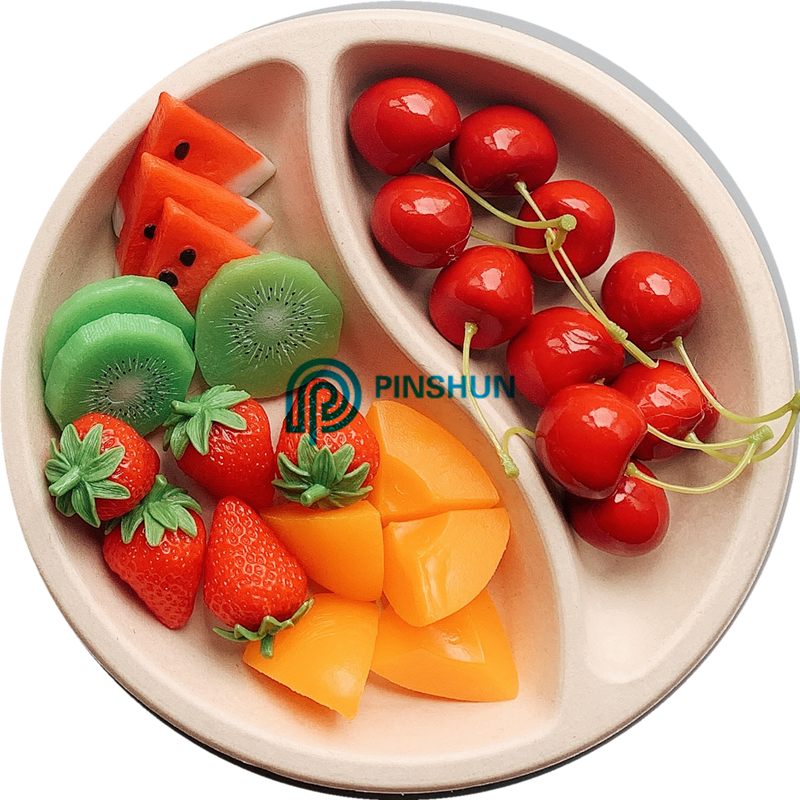 2 compartment biodegradable food tray,plate